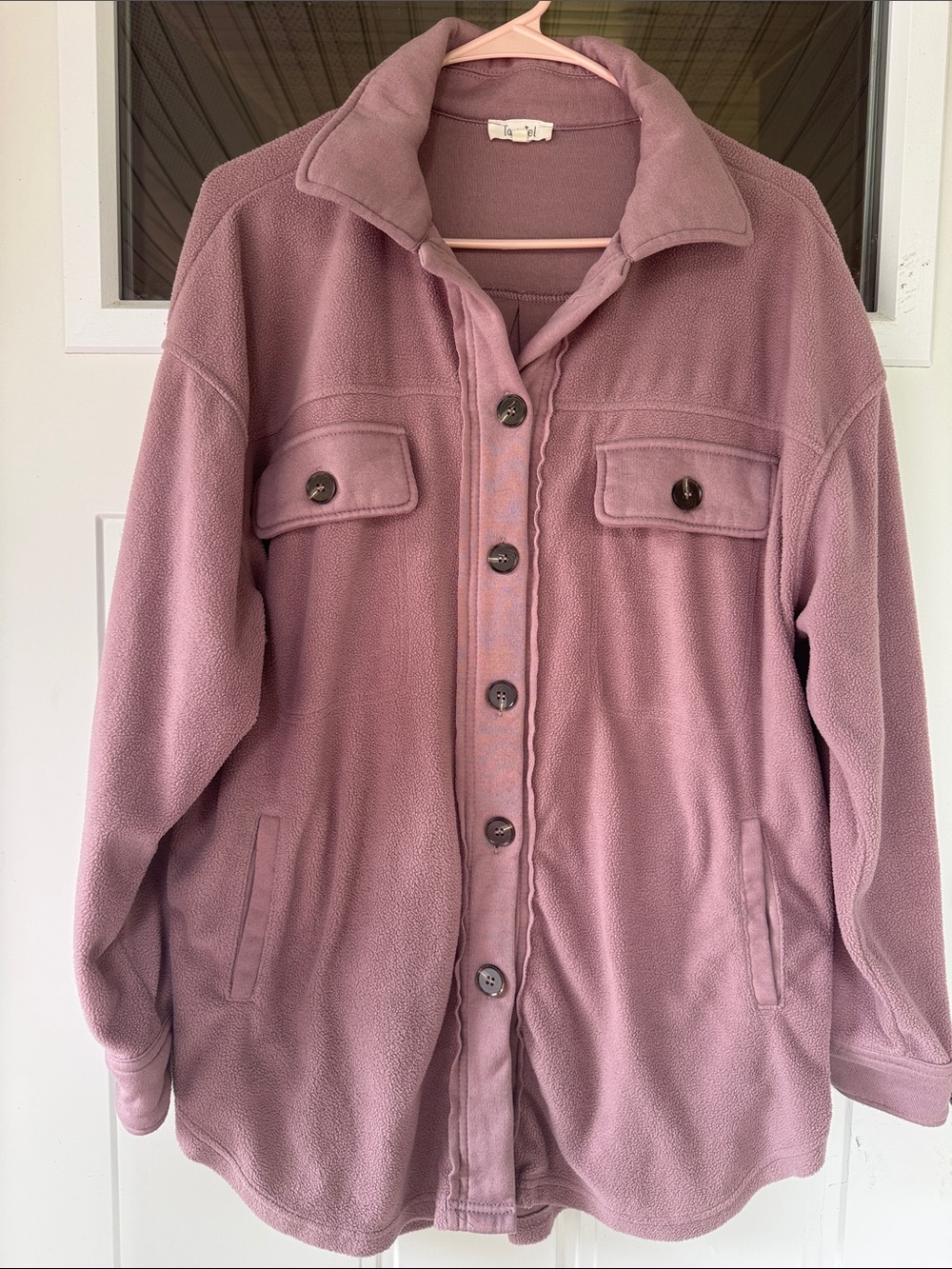 LA MIEL Dusty Rose Teddy Fleece Shacket